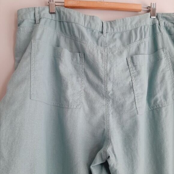 PENNINGTONS | Linen Blend Hi-Rise Casual Light Shorts Blue Teal Sz 22 - Picture 7 of 12